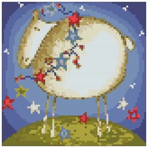 "Набор алмазной мозаики ""Звездная овечка"", размер 20х20см, 21 цвет" от компании М.Видео - фото 1