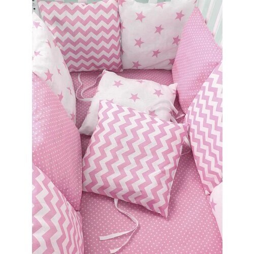 Набор бортиков для новорожденного (одеяло+12 подушек) - Розовый Размер от компании М.Видео - фото 1