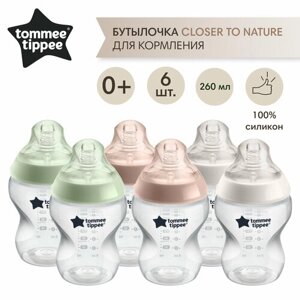 Набор бутылочек для кормления Tommee Tippee, Closer to nature 260 мл 6шт 0+