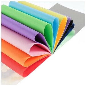 Набор цветной бумаги, А4, тонированная В массе,60 листов 12 цвет, склейка,80 г/м2 21х29,7см