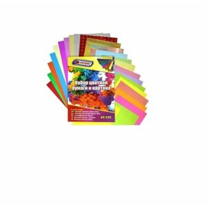 Набор цветной бумаги и цветного картона для творчества 45 листов, неоновая пастельная голографическая бумага, картон с блеском