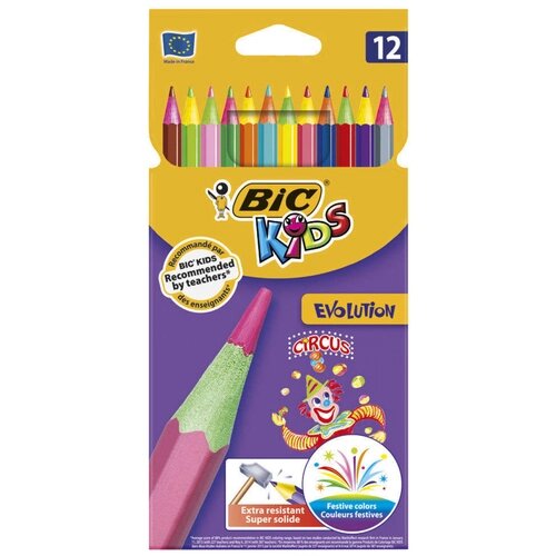 Набор цветных карандашей Bic Kids Evolution Circus, 12 шт от компании М.Видео - фото 1