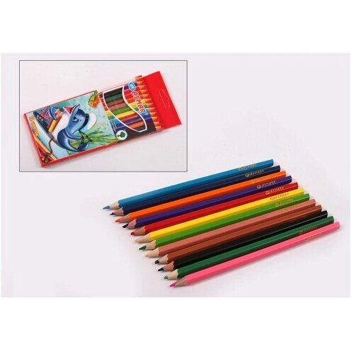 Набор цветных карандашей супермягких 12 цветов от компании М.Видео - фото 1