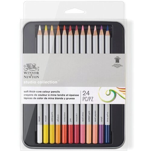Набор цветных карандашей Winsor&Newton, 24цв, в метал коробке от компании М.Видео - фото 1