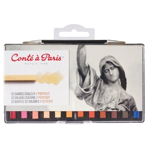 Набор цветных мелков Conte a Paris, 12шт., портретные оттенки, пласт. коробка от компании М.Видео - фото 1