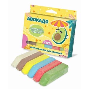 Набор цветных мелков ND Play Авокадо для асфальта 6шт 12,3х8,4х2,2см