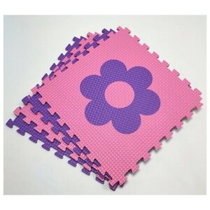 Набор "Цветы", мягкий пол EVA KIDS, 50Х50х1 см, розово-фиолетовый