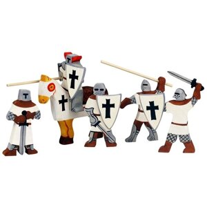 Набор деревянных игрушек из 6-ти фигур "Крестоносцы" ручная работа