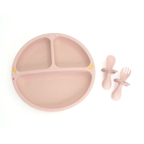 Набор детской посуды ORIBEL OR224-90007 Cocoon Z тарелка+ложка+вилка розовый от компании М.Видео - фото 1