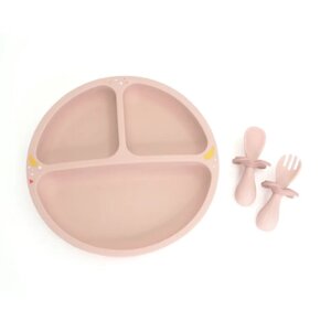 Набор детской посуды ORIBEL OR224-90007 Cocoon Z тарелка+ложка+вилка розовый
