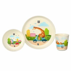 Набор детской посуды Play with Me Busy Animals (тарелка, миска, стакан)