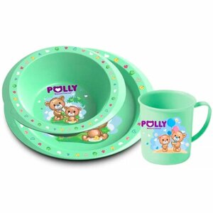 Набор детской посуды «Polly»тарелка плоская + тарелка Полимербыт 38921