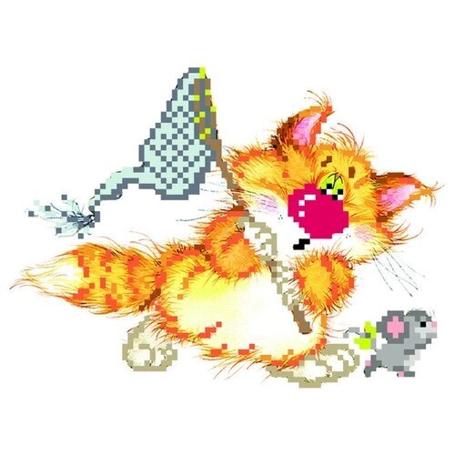 Набор для частичного вышивания бисером "Рисунок на шелке. Без кота - жизнь не та! Салочки" от компании М.Видео - фото 1