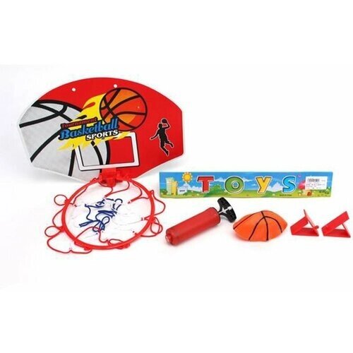 Набор для игры в баскетбол; щит 35,5х25,5 см. с пластик. кольцом 20 см, мяч 12 см, насос Shantou Gepai TY2206-1 от компании М.Видео - фото 1