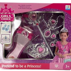 Набор для маленькой принцессы с розовыми туфельками (19 см), короной, волшебной палочкой, украшениями. Маленькая принцесса