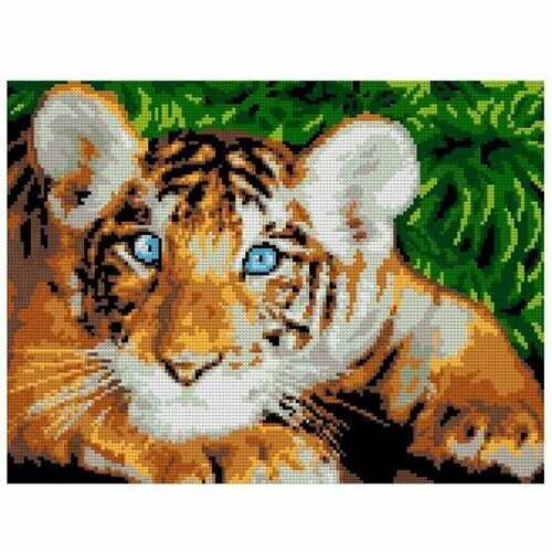 Набор для творчества Алмазная мозаика Голубоглазый тигрёнок 30*40 см Ам-057 LORI от компании М.Видео - фото 1