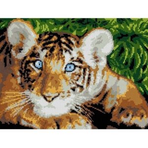 Набор для творчества Алмазная мозаика Голубоглазый тигрёнок 3040 см Ам-057 LORI