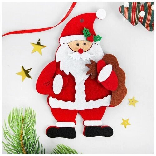 Набор для творчества - создай ёлочное украшение из фетра "Дед мороз с мешком подарков" от компании М.Видео - фото 1