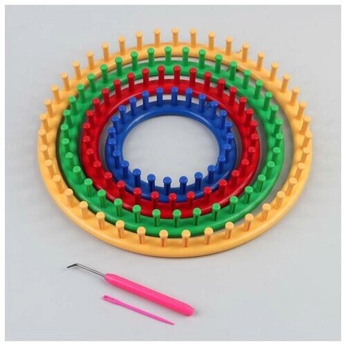 Набор для вязания «Лумы», d = 14/19/24/29 см, игла и крючок в комплекте, цвет разноцветный от компании М.Видео - фото 1