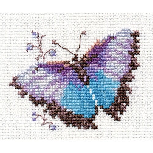 Набор для вышивания Алиса "Яркие бабочки. Голубая" 8х6 см от компании М.Видео - фото 1