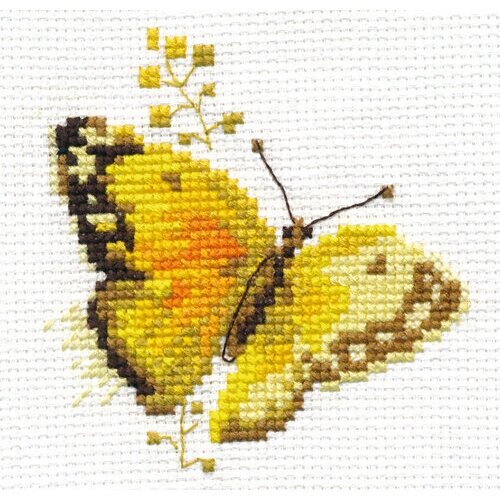 Набор для вышивания Алиса "Яркие бабочки. Желтая" 9х8 см от компании М.Видео - фото 1