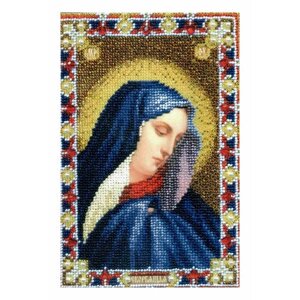 Набор для вышивания бисером чаривна мить Икона Божьей Матери Скорбящая, с нанесенным рисунком, 14,1*20,6см