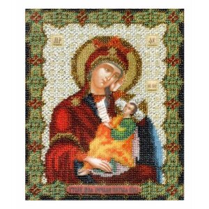 Набор для вышивания бисером чаривна мить Икона Божьей Матери Утоли моя печали, с нанесенным рисунком, 17,2*20,9см