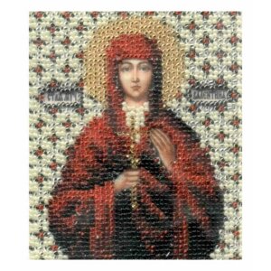 Набор для вышивания бисером чаривна мить Икона Св. мученицы Валентины, с нанесенным рисунком, 9*11см