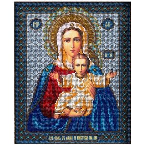 Набор для вышивания бисером иконы радуга бисера В-156 «Богородица Леушиская» 21х25 см