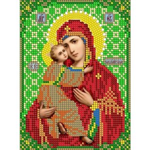 Набор для вышивания чешским бисером Светлица икона Прсв Богородица Владимирская 12*16см