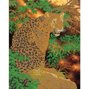 Набор для вышивания чешским бисером Светлица картина Леопард 24*30см