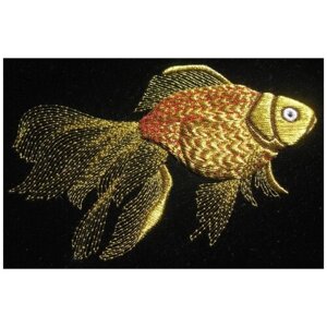 Набор для вышивания гладью золотое шитье "Гладкий мир"золотая рыбка" 12,5 Х8 СМ (без основы) (032-ГЛ)