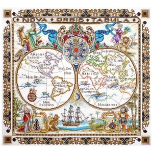 Набор для вышивания Карта мира 50 х 45 см марья искусница 11.005.03