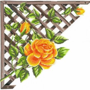 Набор для вышивания крестиком NITEX нитекс от производителя арт. 0249 Ветвистая желтая роза 32х32 см