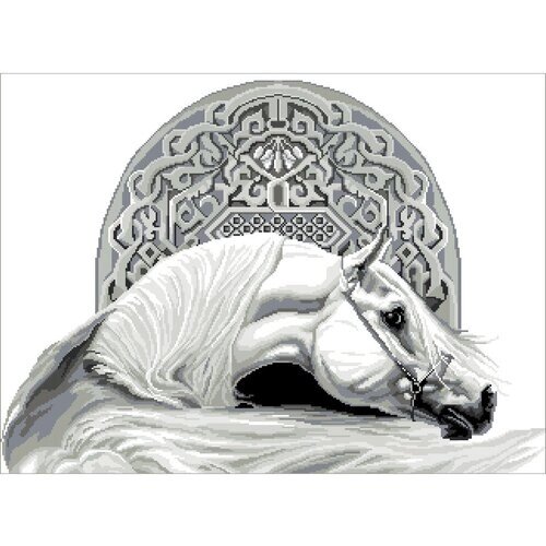 Набор для вышивания крестиком NITEX нитекс от производителя арт. 2333 Рисунок на канве Белый конь от компании М.Видео - фото 1