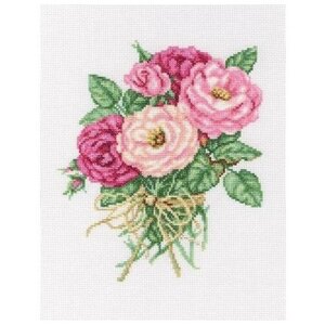 Набор для вышивания крестом Букетик роз M563, 19x22 см. канва, мулине