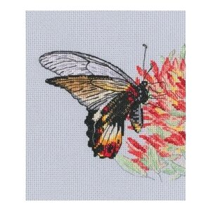 Набор для вышивания крестом Нектар для бабочки M755, 13.5x13 см. канва, мулине