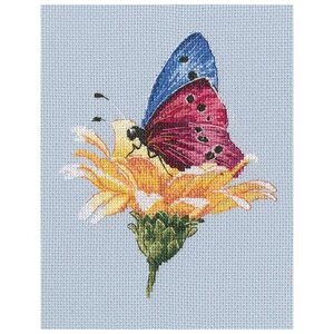 Набор для вышивания крестом RTO "Бабочка на цветке" M751, размер 13,5х16,5 см