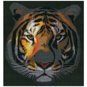 Набор для вышивания крестом Тигр в ночи НИТ-0250, 35x37 см. канва, мулине