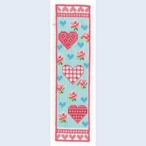 Набор для вышивания крестом закладка "Розовые и голубые сердечки" 2002/17.805, Vervaco6х20 см,