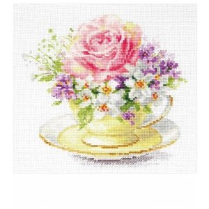 Набор для вышивания "Легкие краски утра. Чашечка с розой" 16 х 15 см