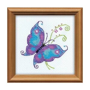 Набор для вышивания риолис "Чудесная бабочка" 1264, размер 10х10 см