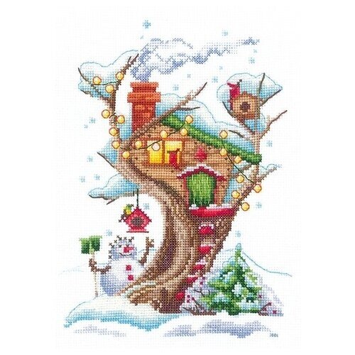 Набор для вышивания Сделай своими руками Д-23 Дома на деревьях. Снежный от компании М.Видео - фото 1