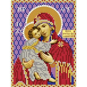Набор для вышивания "Светлица" чешский бисер, икона "Пресвятая Богородица Владимирская", 12х16 см