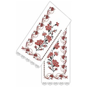 Набор для вышивки крестом Каролинка "Рушник божник с маками под вышивку для икон" длина 1,4 м