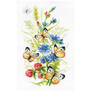 Набор для вышивки многоцветница арт. МКН. 51-14 Цикорий и бабочки 15х25 см