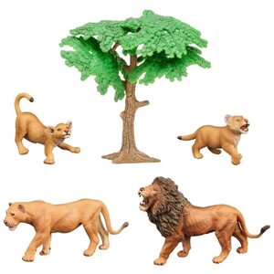 Набор фигурок животных серии "Мир диких животных"Семья львов, 5 предметов