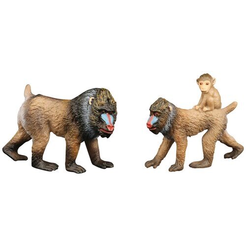 Набор фигурок животных серии "Мир диких животных": Семья обезьян мандрил, 2 предмета от компании М.Видео - фото 1