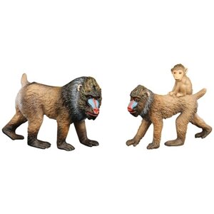 Набор фигурок животных серии "Мир диких животных"Семья обезьян мандрил, 2 предмета