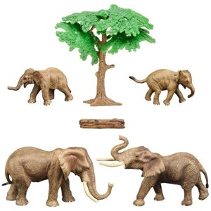 Набор фигурок животных серии "Мир диких животных"Семья слонов, 6 предметов